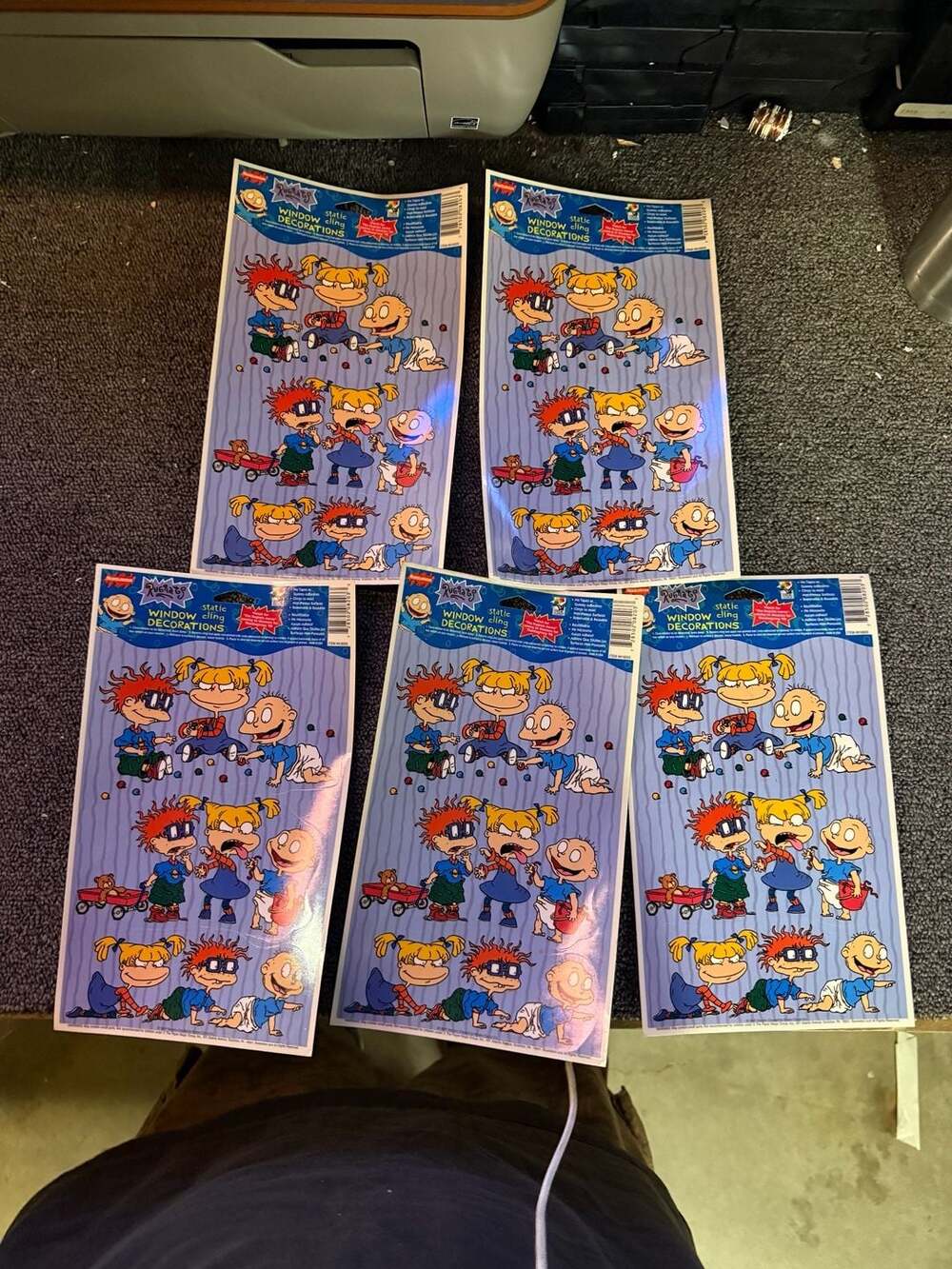 Vintage 1997 Nickelodeon Rugrats Static Cling Window Decorations Sheets